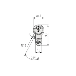 Abus knopcilinder KE60NP High Security 30/30 mm