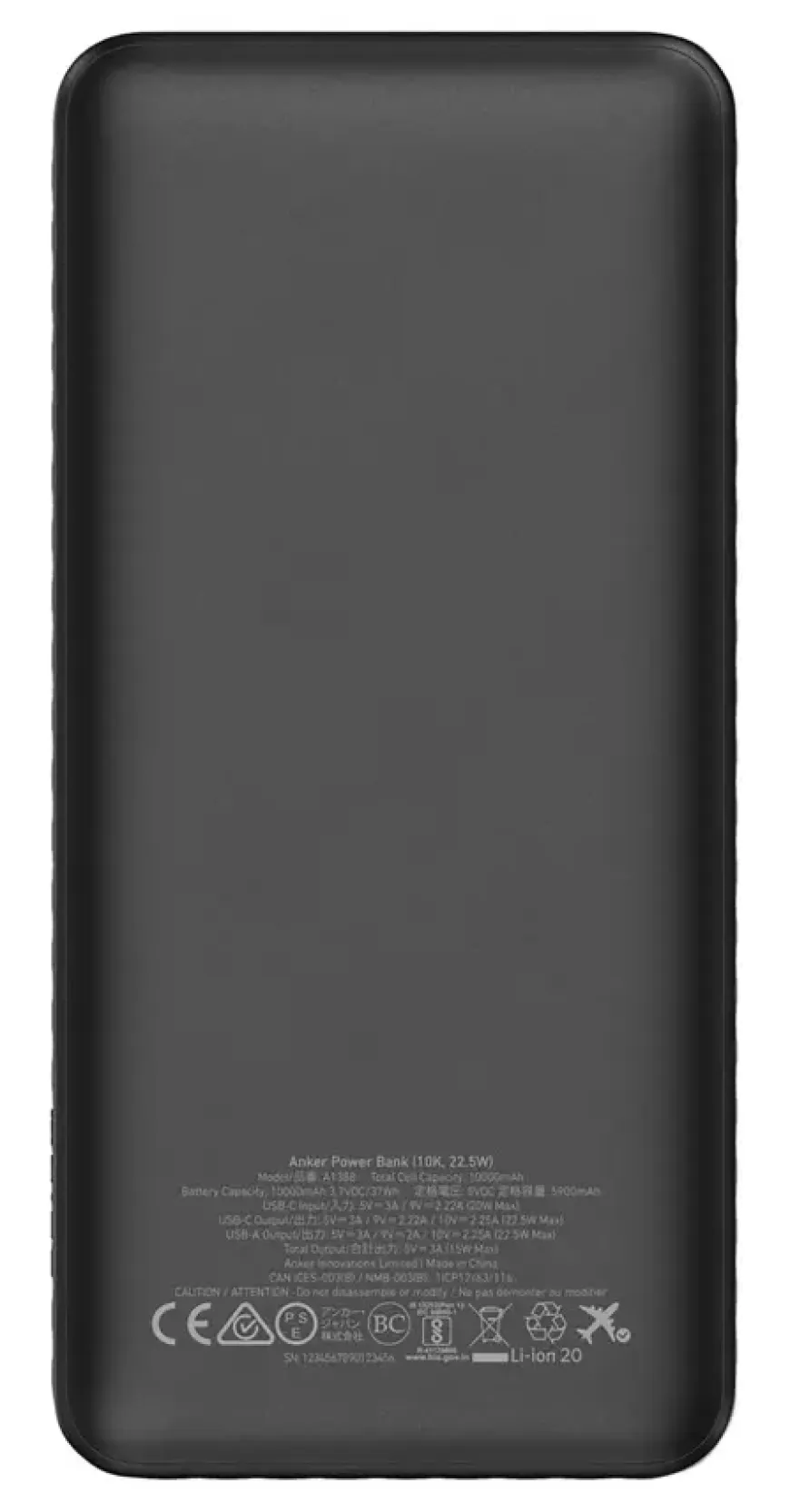 Anker powerbank snelladen 10.000 mAh zwart