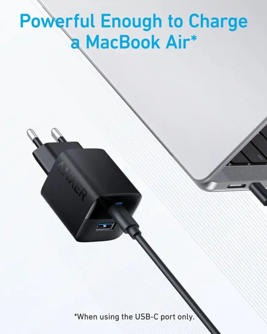 Anker 323 USB-C dual snellader zwart