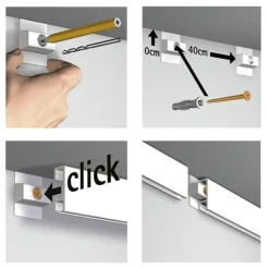 Artiteq Click Rail schilderij ophangsysteem compleet 4 meter wit RAL 9016 overschilderbaar