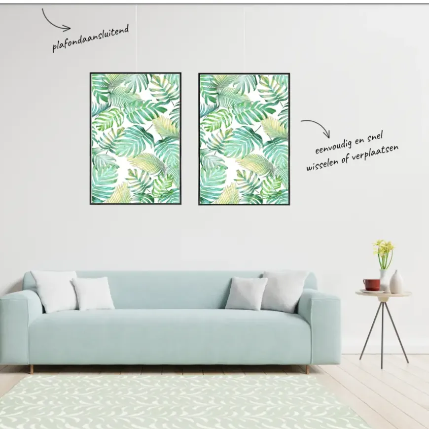 Artiteq Click Rail schilderij ophangsysteem compleet 2 meter wit crème RAL 9010
