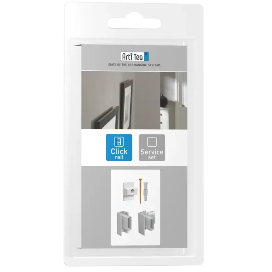 Artiteq schilderij ophangsysteem service set voor Click Rail aluminium