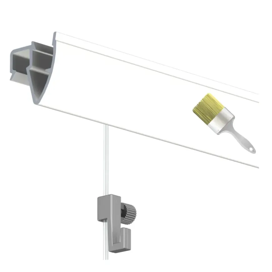 Artiteq Up Rail schilderij ophangsysteem compleet 2 meter wit (RAL 9016) overschilderbaar