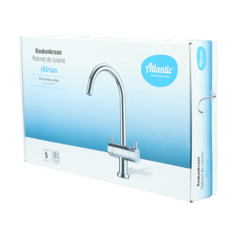 Atlantic Adrian 2-knops keukenkraan Chroom