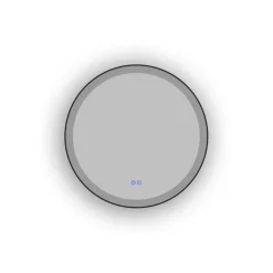 Atlantic badkamerspiegel Janessa met verlichting rond ø 60 cm chroom - met zwarte aluminium rand