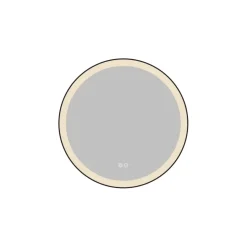 Atlantic badkamerspiegel Janessa met verlichting rond ø 60 cm chroom - met zwarte aluminium rand
