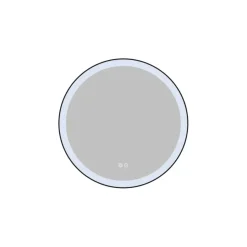 Atlantic badkamerspiegel Janessa met verlichting rond ø 60 cm chroom - met zwarte aluminium rand