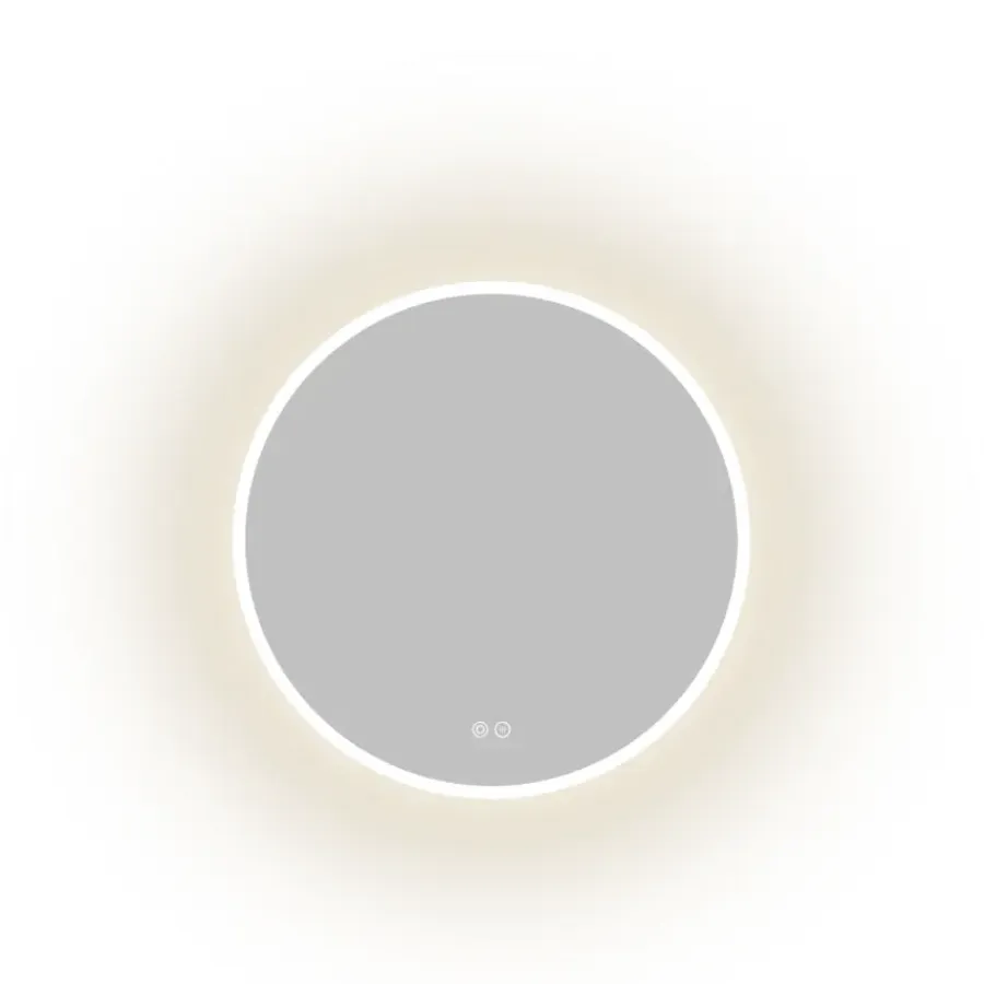 Atlantic badkamerspiegel Jeron met verlichting rond ø 60 cm chroom