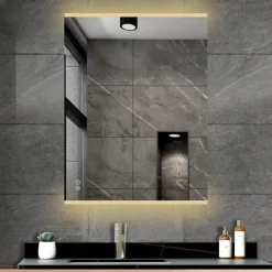 Atlantic badkamerspiegel Taylan met verlichting rechthoek 60 x 80 cm chroom