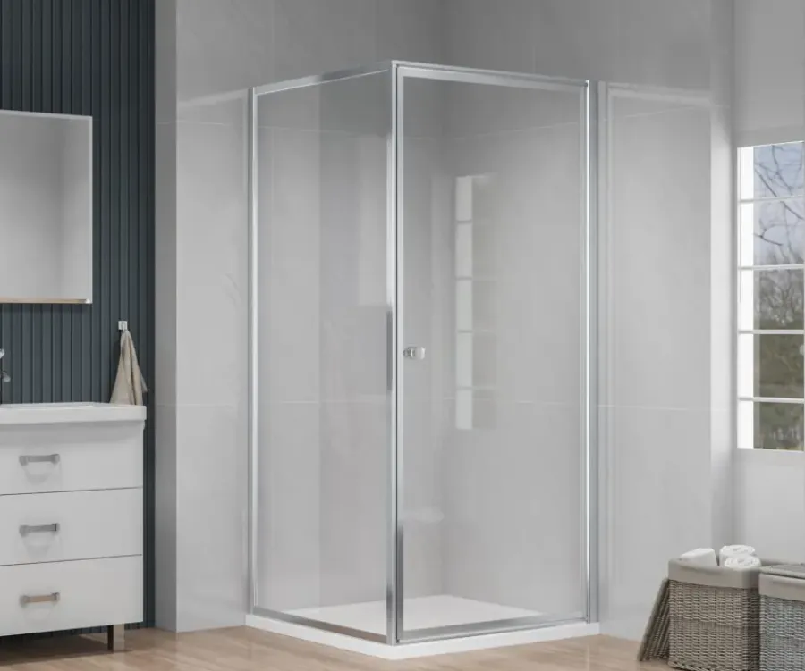 Atlantic douchecabine Roan met draaideur zilver hoek 90 x 90 cm