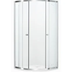 Atlantic douchecabine Silas met schuifdeur zilver kwartrond 90 x 90 cm