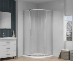 Atlantic douchecabine Silas met schuifdeur zilver kwartrond 90 x 90 cm