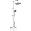 Atlantic regendoucheset Asher met handdouche 3 standen en thermostaatkraan chroom - hartafstand kraan 15 cm