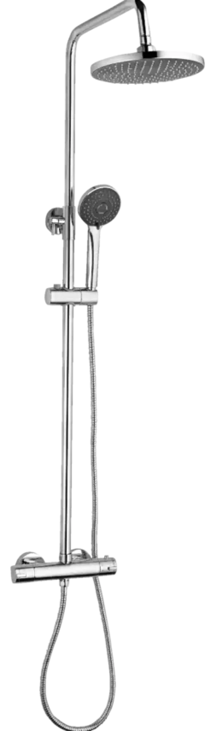 Atlantic regendoucheset Asher met handdouche 3 standen en thermostaatkraan chroom - hartafstand kraan 12 cm