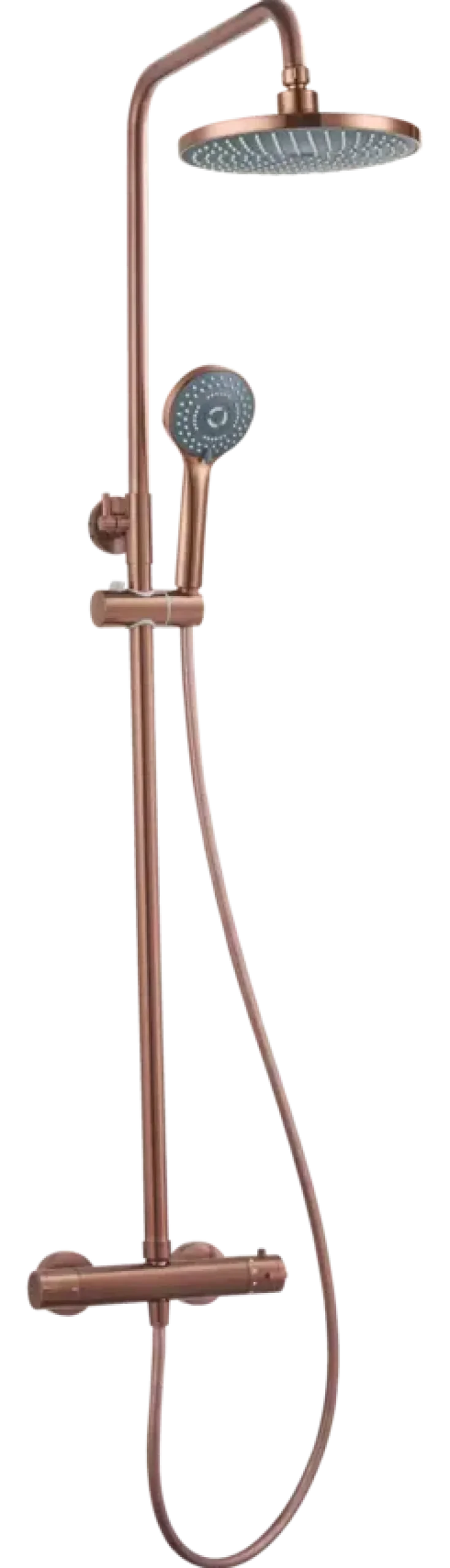 Atlantic regendoucheset Asher met handdouche 3 standen en thermostaatkraan koper - hartafstand kraan 15 cm