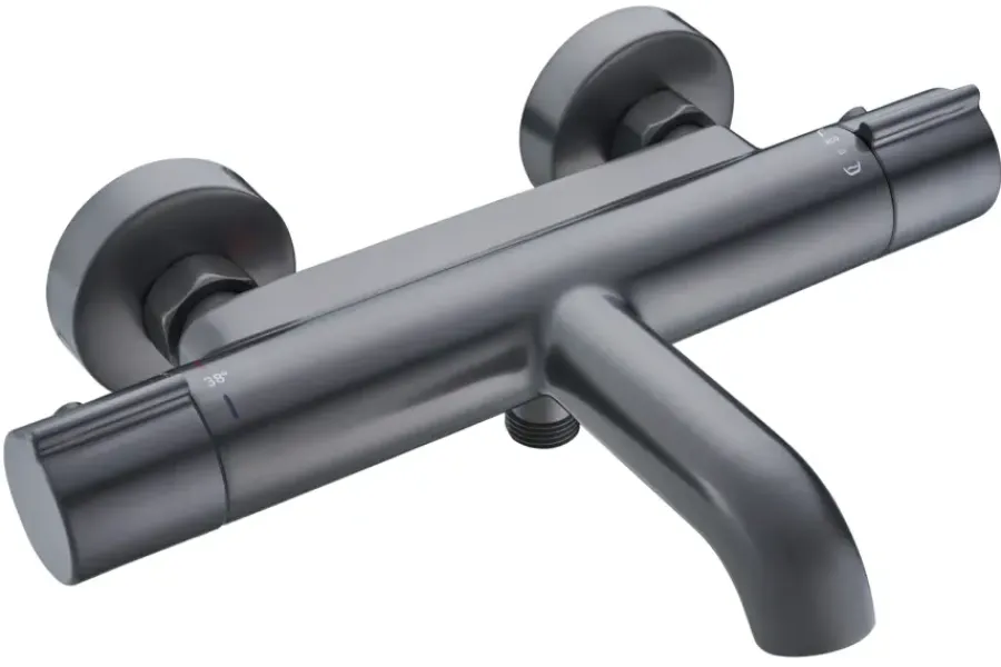 Atlantic thermostatische badkraan Colin gun metal 15 cm