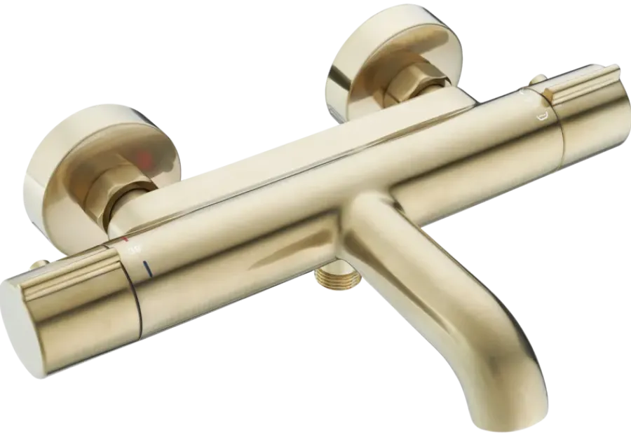 Atlantic thermostatische badkraan Colin goud 15 cm
