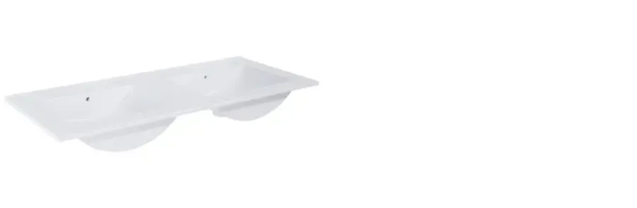 Atlantic wastafel Kyra wit keramiek 120 cm