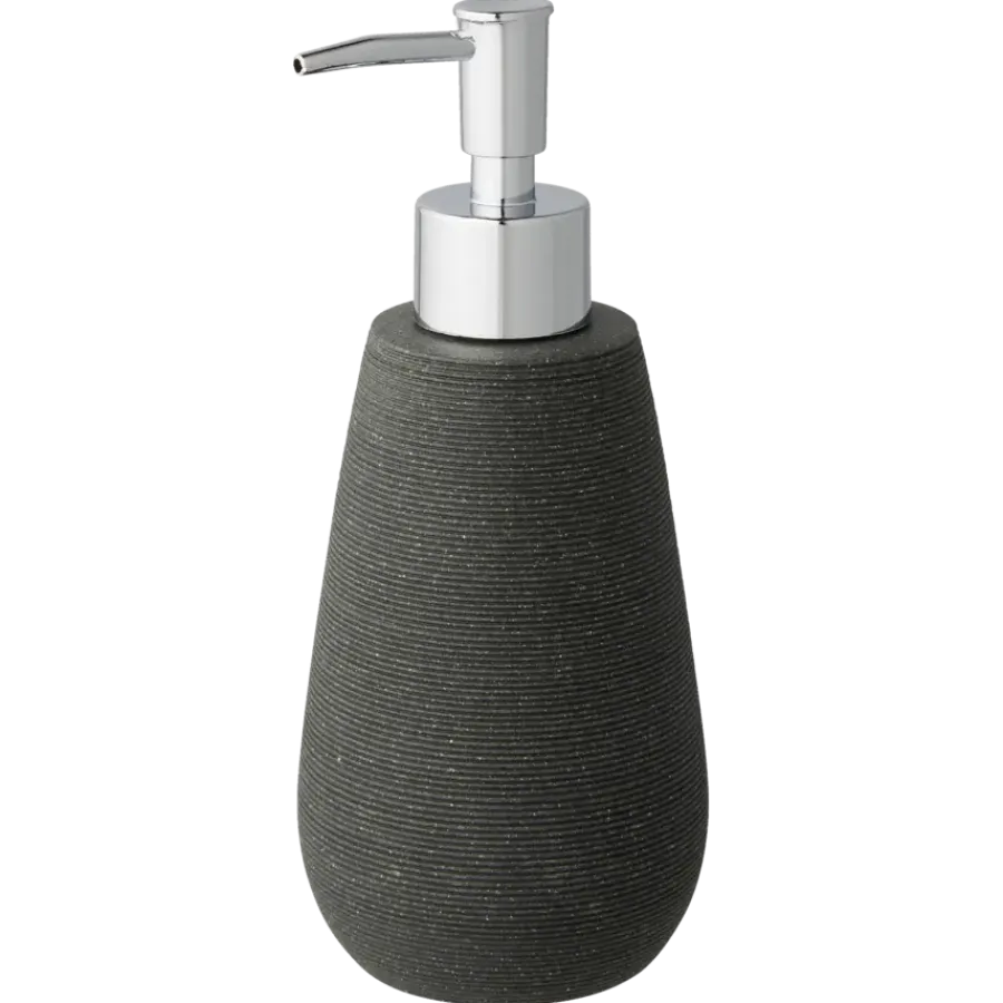 Atlantic zeepdispenser natuursteenlook met ribbels Antraciet