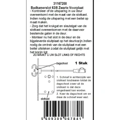 ATZ Insteekslot badkamerslot/wc-slot met zwarte voorplaat Doorn 50mm