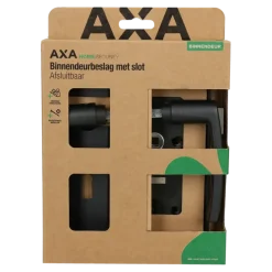 AXA binnendeurbeslag edge blokkruk sl55 met slot zwart