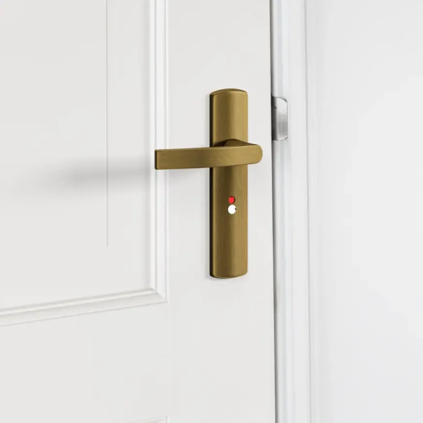 AXA deurkrukset Curve klik blindschild met wc-/badkamersluiting brons