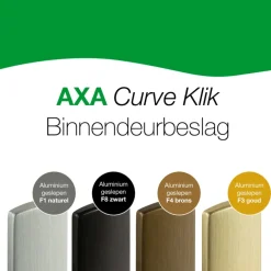 AXA deurkrukset Curve Milan zwart blindschild sleutelgat PC72