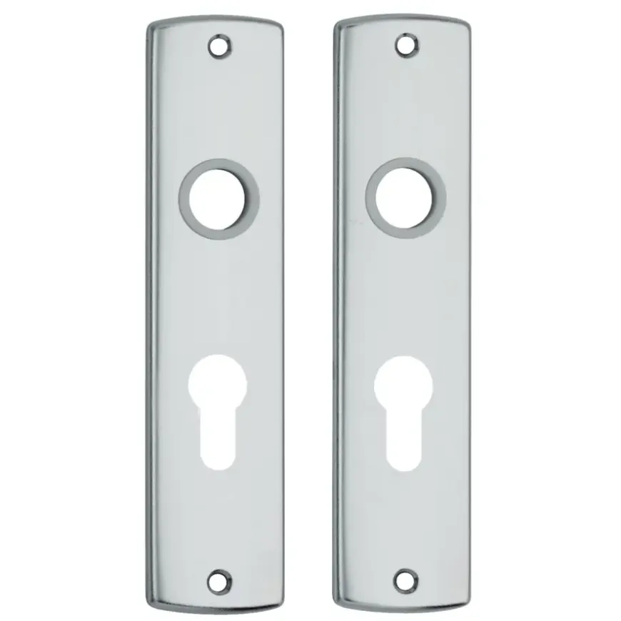 AXA langschild binnendeur kruk/cilinder aluminium 55 mm