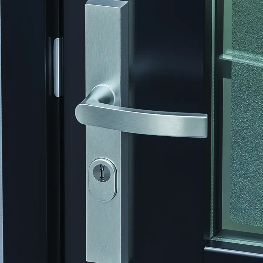 AXA veiligheidsbeslag Edge achterdeur aluminium smal schild met SKG 3-sterren 55 mm