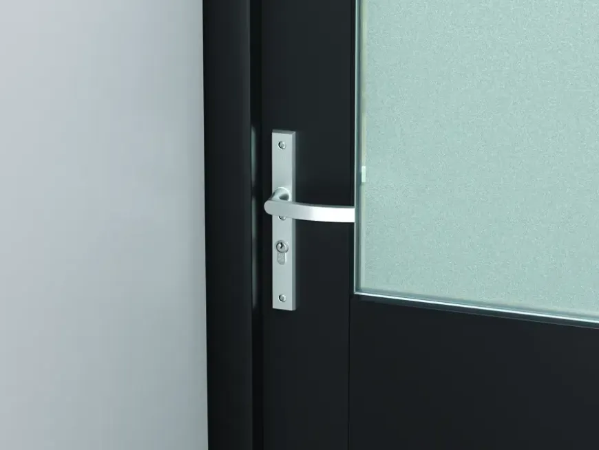AXA veiligheidsbeslag Edge achterdeur aluminium smal schild met SKG 3-sterren 55 mm