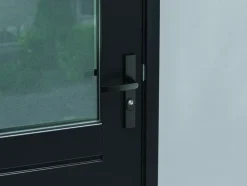 AXA veiligheidsbeslag Edge achterdeur zwart smal schild met SKG 3-sterren 72 mm