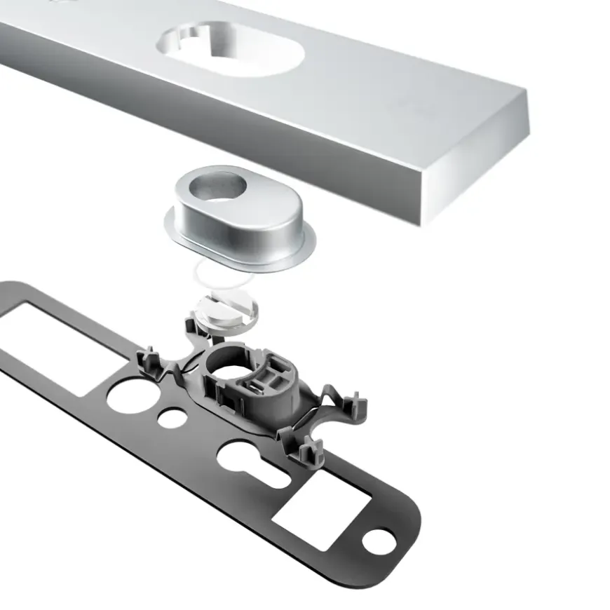 AXA veiligheidsbeslag Edge voordeur aluminium langschild met SKG 3-sterren 92 mm