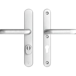 AXA veiligheidsbeslag Oval achterdeur aluminium smal schild met SKG 3-sterren 72 mm