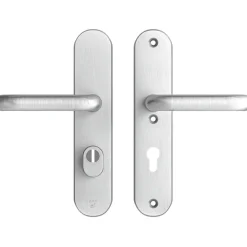 AXA veiligheidsbeslag Oval achterdeur aluminium langschild met SKG 3-sterren 72 mm
