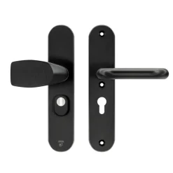 AXA veiligheidsbeslag Oval voordeur zwart langschild met SKG 3-sterren 55 mm