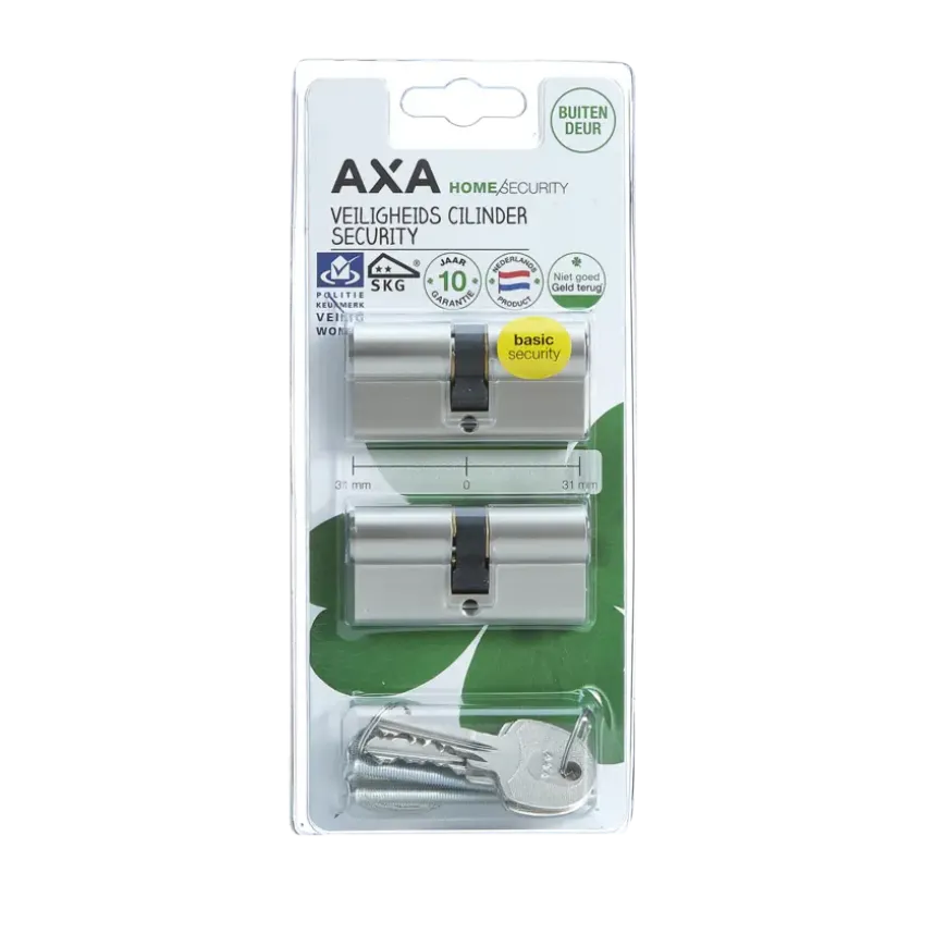 AXA veiligheidscilinder security 30-30mm SKG** gelijksluitend 2 stuks