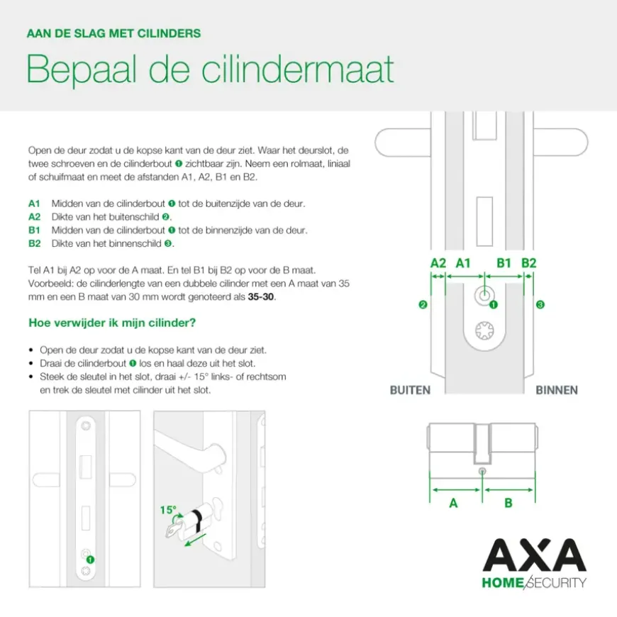 AXA veiligheidscilinder security enkel 30-10mm SKG**