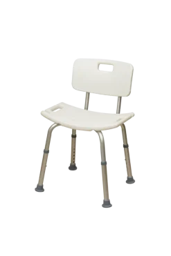 Secu Basic douchestoel met rugleuning zitting 51x31 cm H= 38-55 cm 100 kg