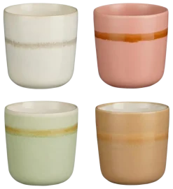 Geen Beker groen beige roze wit - h8,5xd8cm - per stuk