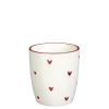 Geen Beker hart rood - h8,5xd8cm