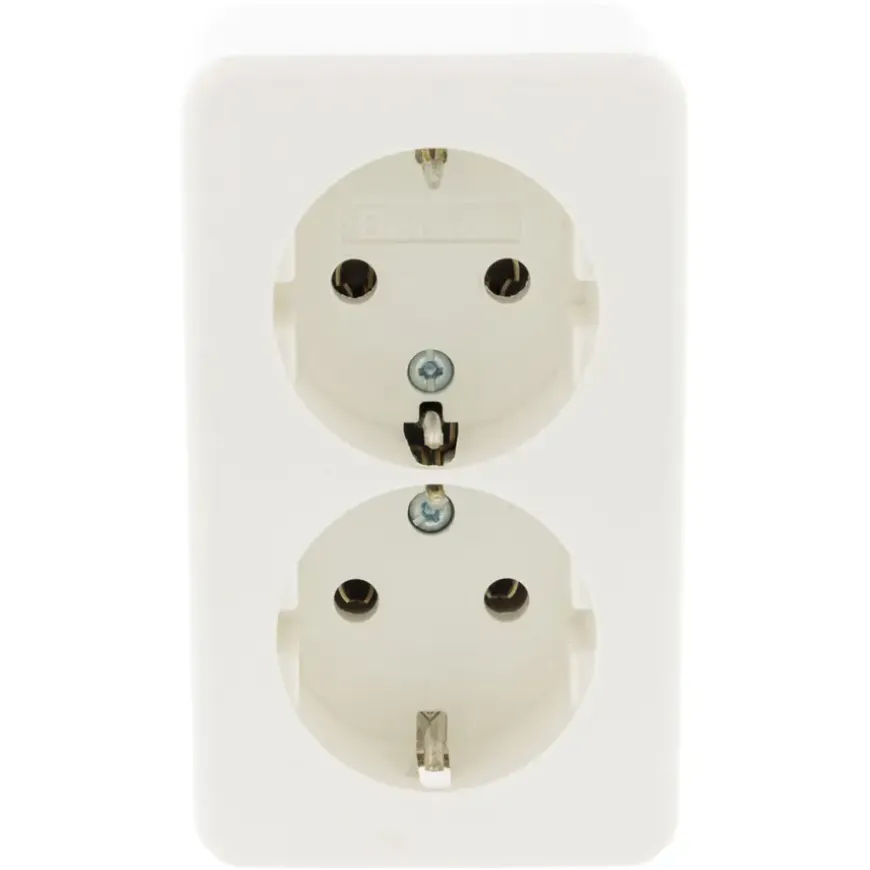 Berker Opbouw Dubbel Stopcontact Wit