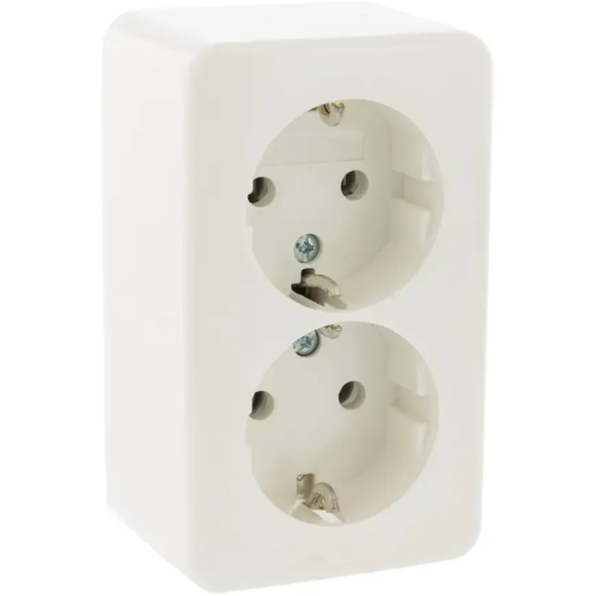 Berker Opbouw Dubbel Stopcontact Wit