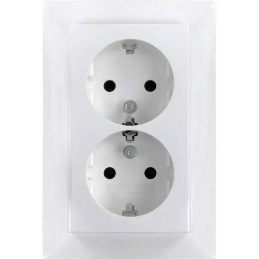 Berker S.1 Dubbel Geaard Stopcontact Wit