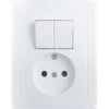 Berker S.1 stopcontact met serieschakelaar wit