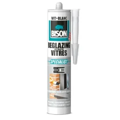 Bison beglazingskit wit koker 290 ml