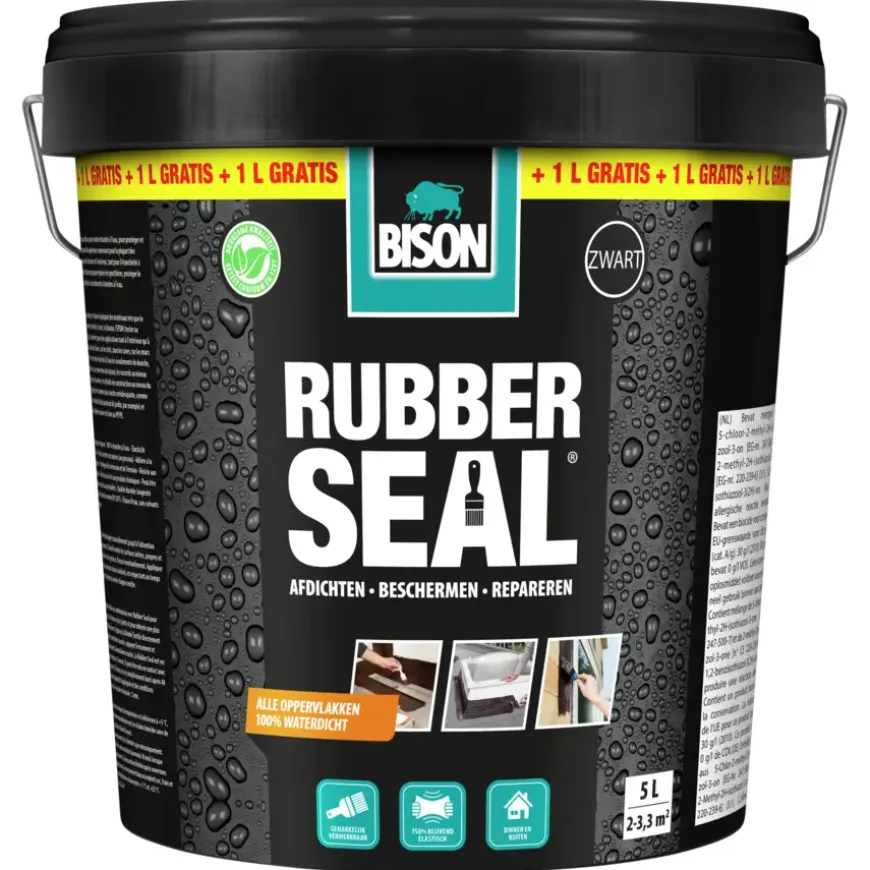 Bison Rubber Seal waterdichte rubbercoating 4 + 1 liter