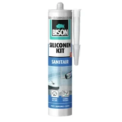 Bison siliconenkit transparant/grijs koker 300 ml