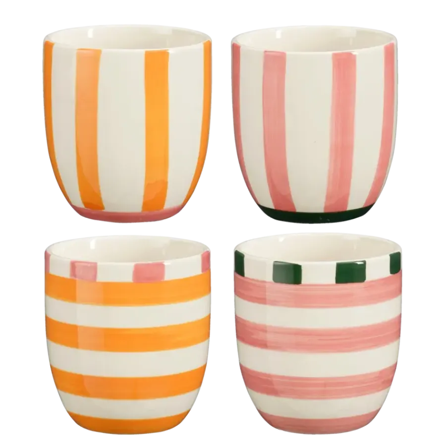 Geen Bliss beker roze oranje - h9,5xd9cm
