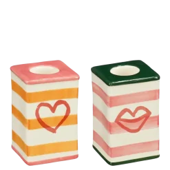 Geen Bliss kandelaar roze oranje - l5xb5xh8cm