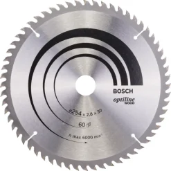 Bosch cirkelzaagblad Optiline voor hout 60 tanden - 254 x 30 x 2,8 mm